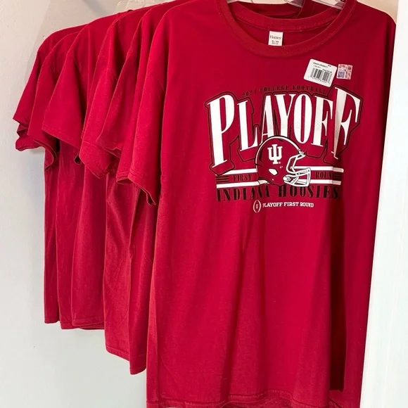 NWT 6 Pack Hanes Indiana T-Shirts Med, Lg, Xl - Picture 2 of 16